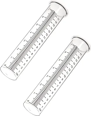 7 Capacity Rain Gauge Glass Replacement Tube With Lip For Yard Garden 2PACK ☑️ • $14.30