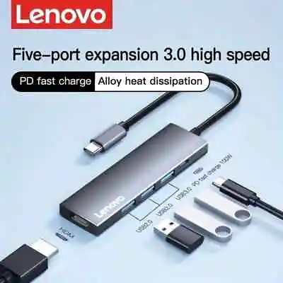 Lenovo 5 In 1 USB Hub W/4K HDMI 5-Ports USB 3.0 Hub Data USB SplitterBrand New • $7.99