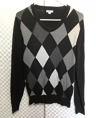 Merona Men's V-Neck Pullover Argyle Sweater Long Sleeve Size Small • $12.99