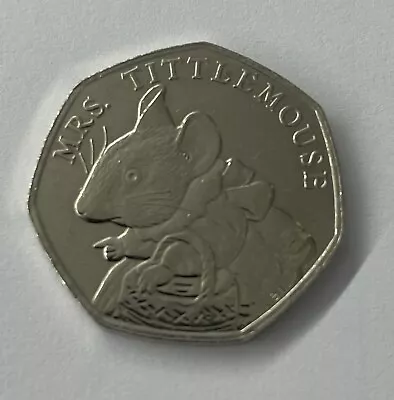 2018 Beatrix Potter Mrs Tittlemouse UK 50p Fifty Pence Circulated Coin • £2