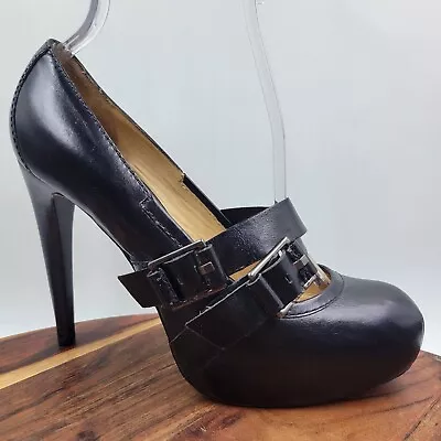 LAMB Pump Heels Shoe Women 8M Black Leather Platform Stiletto Mary Jane Stripper • $29.98