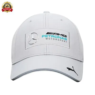 Puma Mercedes Amg Petronas F1 Team Motorsport Baseball Cap Metal Logo Silver 1 • $30.40