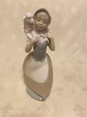 Vintage Spanish Porcelain Figurine 'Good Shepherdess' - Nao By Lladro #238G • £36.99