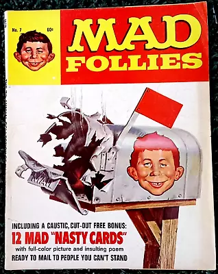 MAD FOLLIES #7 1969! FINE! 6.0 SUPER SOLID! MINT  NASTY CARDS  Bonus! .99 Start! • $1.25