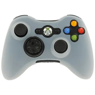 Xbox 360 Controller Skin Silicone Cover Rubber Grip Protective Case Clear White • £3.68