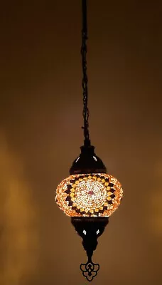 £25.98 • Buy Turkish Moroccan Glass Mosaic Hanging Lamp Ceiling Light Chandeliers Free Bulb