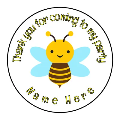 Cute Bee Personalised Thank You Sticker Party Bag Sweet Cone Birthday Label • £1.99