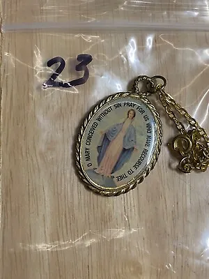 Miraculous Medal Pendant Of Mother Mary Enamel For Necklace • $18