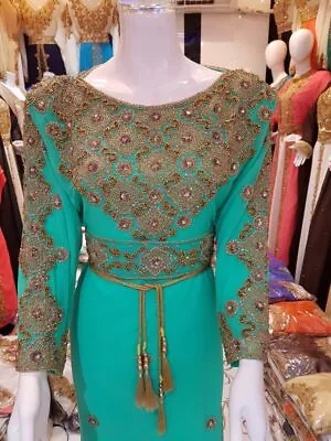 Dubai Kaftan Long Gown Moroccan Style Abaya Farasha Women Dress Maxi K265 • $69