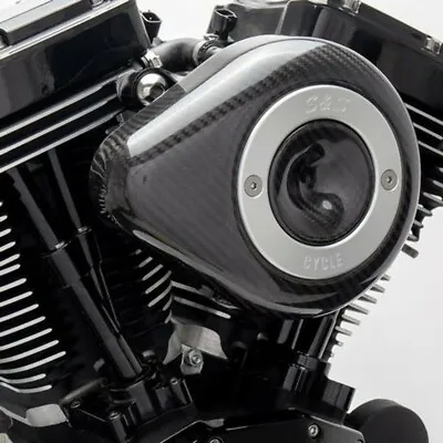 S&S Cycle Carbon Fiber Stealth Mini Tear Drop Air Cleaner Filter Cover Harley • $314.94