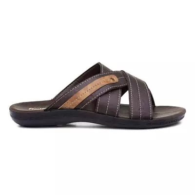 Red Fish Mens Sandals Brown Adults Mule Sliders Casual Edgar SIZE • £9.99