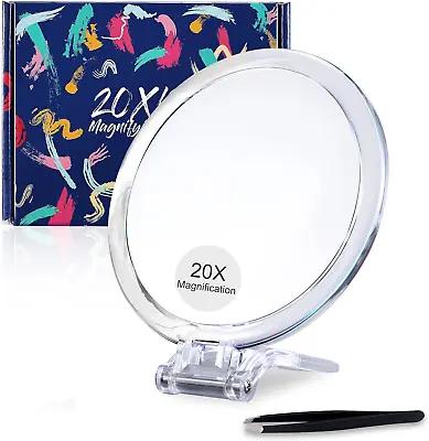 Magnifying Mirror 20x / 1x Two Sided Double Sided Magnifying Mirror With Stand • £14.57