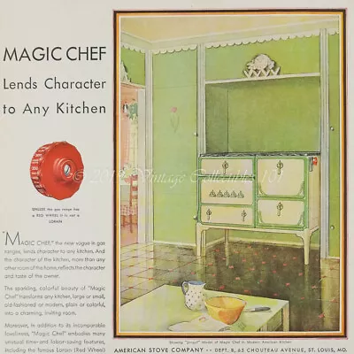 1930 Magic Chef Lorain Gas Range Kitchen Decor Appliance Photo Art Vintage Ad • $12.99