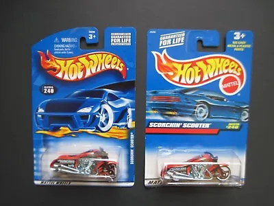 SCORCHIN' SCOOTER #240 Variation HOT WHEELS 2 Bike Lot Petty Race Ad +NO AD 2000 • $3.95