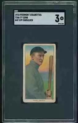 1909-11 T206 Piedmont Ty Cobb Bat Off Shoulder SGC VG 3 HOF A5 • $7000