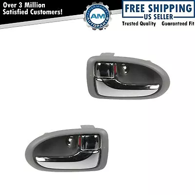 Front Chrome & Gray Interior Inside Door Handle Pair Set For 00-06 Mazda MPV • $26.19