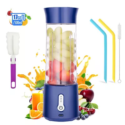 500ml Mini Blender Portable Juicer Cup USB Rechargeable Fruit Smoothies Mixer US • $18.89