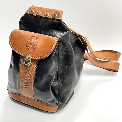 Marino Orlandi Leather Purse Side Pocket Shoulder Bag Black • $62.10