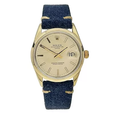 Rolex Oyster Perpetual Date Gold & Steel 34mm Automatic Men’s Watch 1550 • $2995