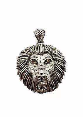 Rare JAI John Hardy Sterling Silver 925 Lion Head Citrine Eyes Enhancer Pendant • $199.99