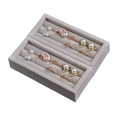DesignSter Small Jewelry Tray 2PCS Ring Organizer Velvet Jewelry Display Tr • $15.30