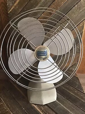 Vintage Manning Bowman Metal Desk Fan Model 41 • $49