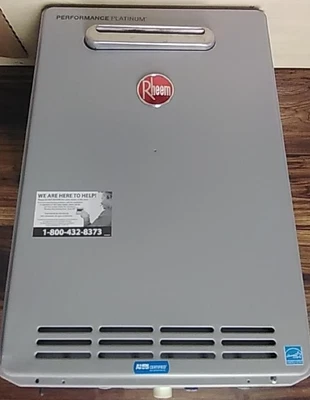 $525 • Buy Rheem Performance Platinum 9.5 GPM Natural Gas Outdoor Tankless Water Heater