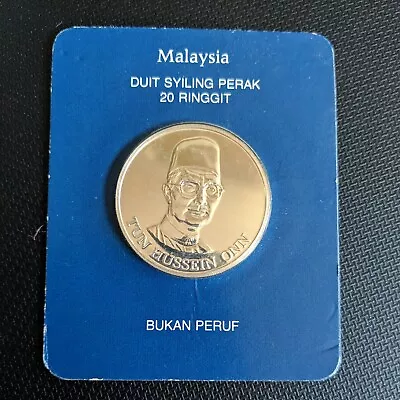 Malaysia 20 Ringgit Silver Coin 1981 Tun Hussein Onn Uncirculated Franklin Mint • $16