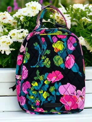 Vera Bradley Hilo Meadow Black & Pink Floral Lunch Bunch Insulated Cooler • $13.33