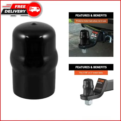 Black Rubber Trailer Hitch Ball Cover Protector Fit For 1-7/8  Or 2  Dia - Curt • $3.84