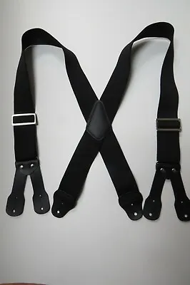 Men's Suspenders -Industrial Quality X Style With Leather Ears And Patch • $23.23
