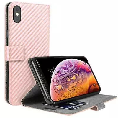 IPhone XS Protective Leather Wallet Rose Gold - UNBRANDED • £8.29