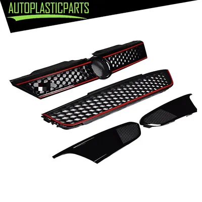 For  VW Jetta 2011-2014 Front Bumper Upper+Lower Grille Kit W/Bezels Trim Grill • $102.38