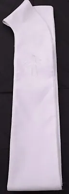 Clergy Stole For Church Pastor Minister Bishop. WHITE/WHITE  • $39.99