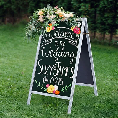 40  Rustic Wood Chalkboard Black Board Sidewalk Easel Menu Display Sign Outdoor • $25.99