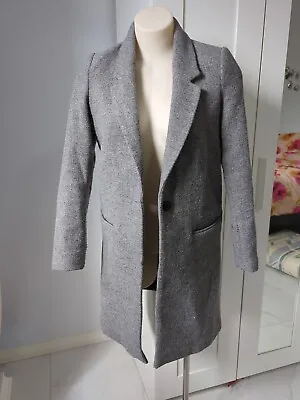 Zara Trafaluc Black Lined Grey Winter Autumn Coat Long • $30