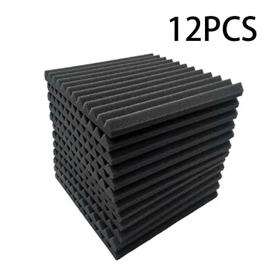 £14.94 • Buy 12 X Acoustic Wall Panel Tiles Studio Room Sound Proofing Insulation Foam Pads