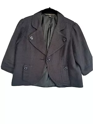 MOSSIMO Blazer Womens Black Medium 3/4 Sleeve Cotton Blend One Button Coat • $14