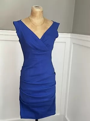 Nicole Miller Women's Lauren Ponte Dress Royal SIZE 8 MSRP$275 • $31.99