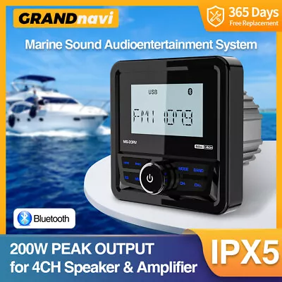 Bluetooth Marine Digital Media Receiver LCD Display Waterproof Boat Radio System • $66.38