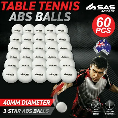 $22.85 • Buy 60Pcs Large Table Tennis Balls Training Ping Pong 40mm White AU NEW