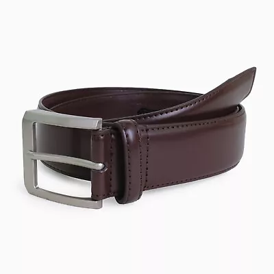 Men's 1.5  Leather Money Belt With Hidden Zipper - Brown [Big & Tall Sz 46-56] • $25.99