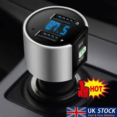 Wireless Bluetooth Car FM Transmitter MP3 Player 2 USB Charger Handsfree Kit • £6.50