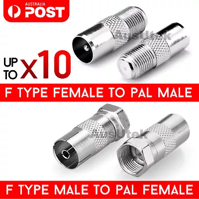 F-Type Male To PAL Female Socket TV Antenna Cable Connector Adaptor RG6 Adapter • $8.75