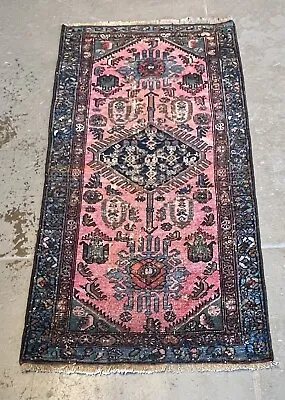 VINTAGE Distressed 1920 ANTIQUE TRIBAL Malayer 2.4x4.6 Rug Professionally Washed • $175
