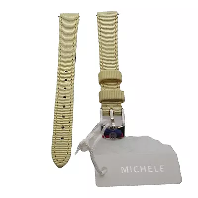 Genuine Michele 12mm Light Yellow Grosgrain Leather Watch Band Strap New • $19.77