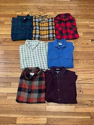 Mens Flannel Button Down Shirt Mens Sz Medium *LOT OF 7* Casual Workwear Outdoor • $64.95