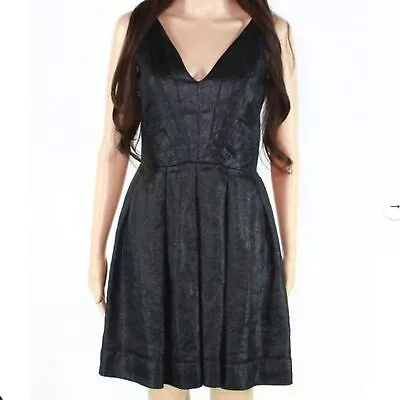 Z Spoke Zac Posen Dress 2 Black Shimmer V Neck Sleeveless  • $28