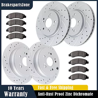 $164.65 • Buy Fit For Honda CR-V 2007-2016 Front And Rear Slotted Brake Rotors Pads Kit Brakes