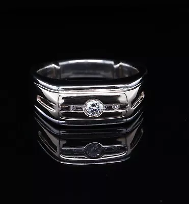 A Gentlemen’s 14ct Two Tone Gold 0.27ct Diamond Set Mens Ring Val $4735 • $1599
